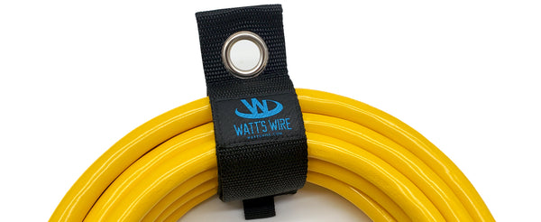 Heavy Duty Storage Straps - 8 Pack: 2 Small, 2 Medium, 2 Large, 2 XL - Extension Cord Ties - Storage Strap - By Watt's Wire