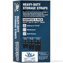 Heavy Duty Storage Straps - 6 Pack: 2 Medium, 2 Large, 2 XL - Extension Cord Ties - Storage Strap - By Watt's Wire