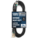 10 ft outdoor extension cord - black