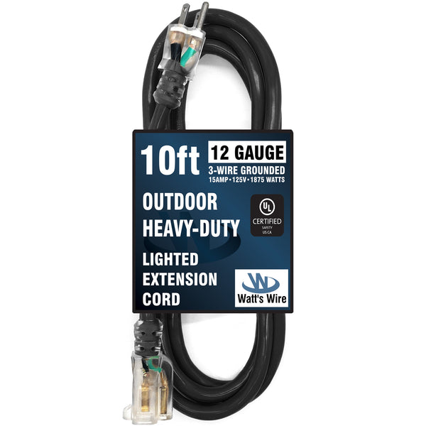 10 ft outdoor extension cord - black