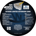 Watt's Wire 12 gauge 50 foot extension cord package label