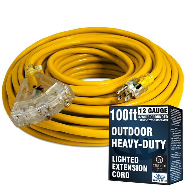 UL Listed 12 AWG 3 prong extension cord