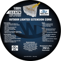 Watt's Wire 12 gauge 100 foot extension cord package label