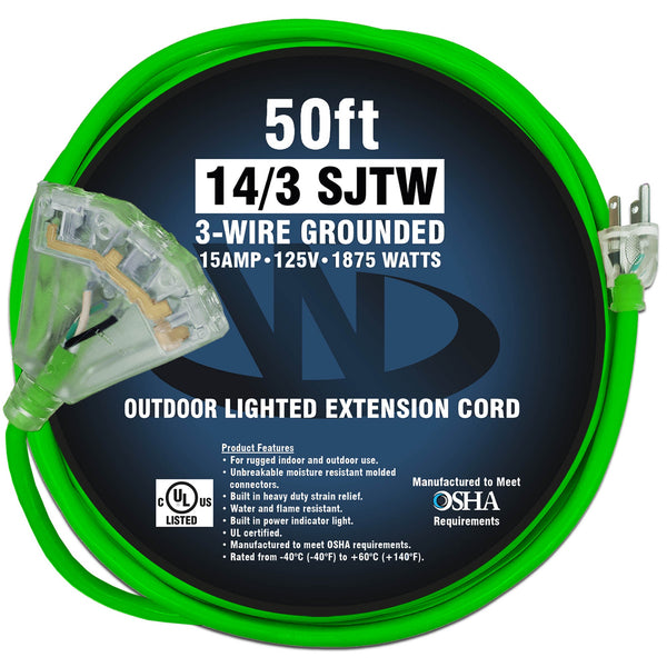 outdoor extension cord 50 ft extension cord green extension cord