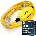 GFCI heavy duty extension cord 6 ft Single