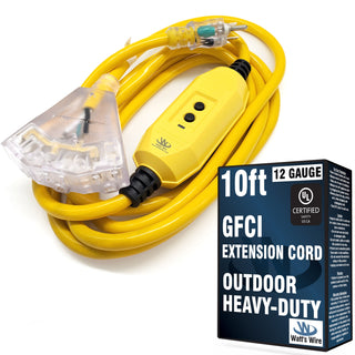 GFCI heavy duty extension cord 10 ft Triple