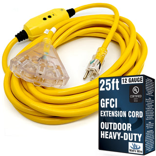 GFCI heavy duty extension cord 25 ft Triple